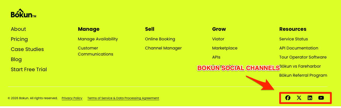 Bokun Socials Section